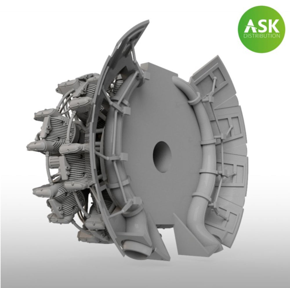 Art Scale 200-A72026 1:72 Nakajima Sakae 12 Engine with Exhausts/Cowling Flaps