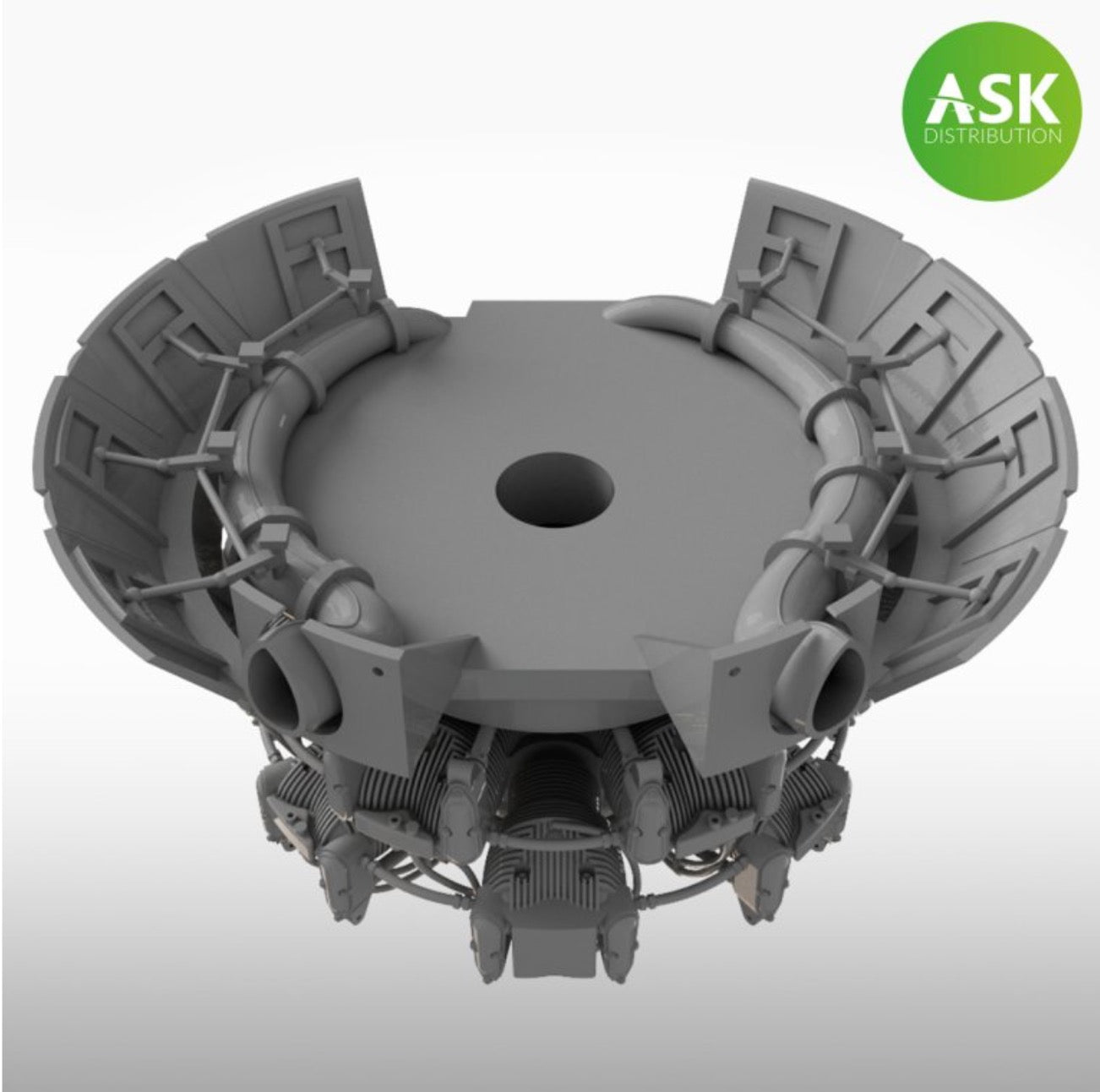 Art Scale 200-A72026 1:72 Nakajima Sakae 12 Engine with Exhausts/Cowling Flaps