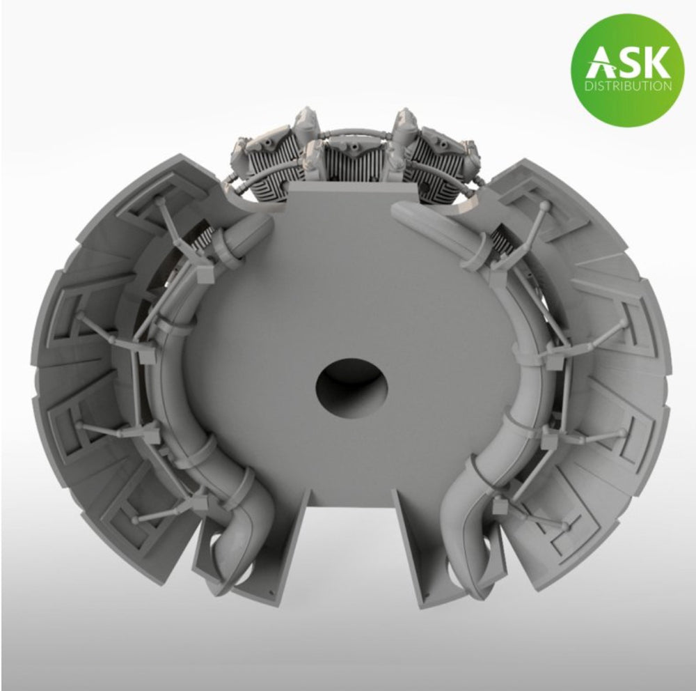 Art Scale 200-A72026 1:72 Nakajima Sakae 12 Engine with Exhausts/Cowling Flaps