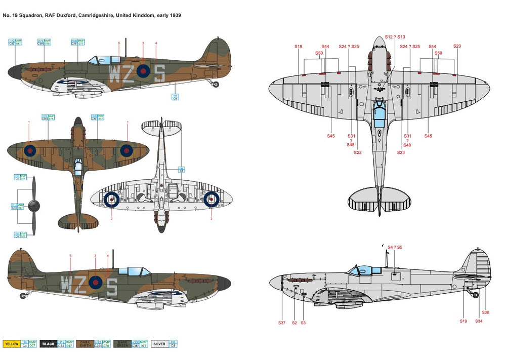 Art Scale 200-D32090 1:32 Supermarine Spitfire Mk.I Decal Markings Sheet
