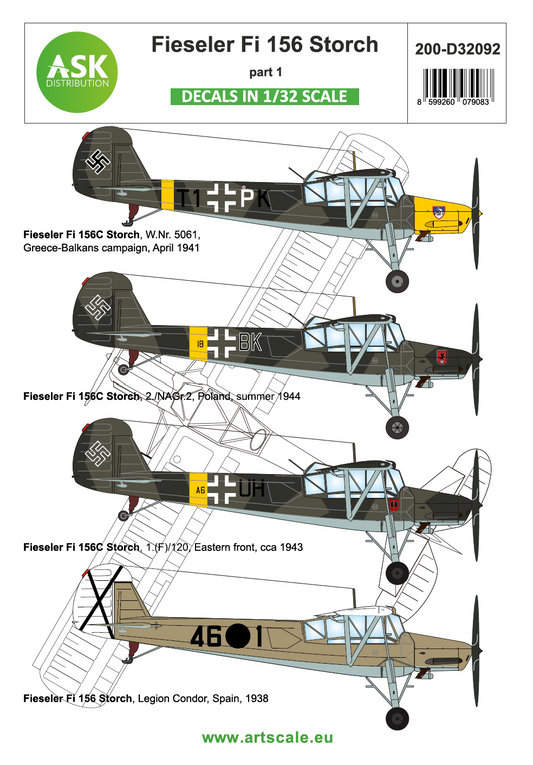 Art Scale 200-D32092 1:32 Fieseler Fi 156C Storch part 1