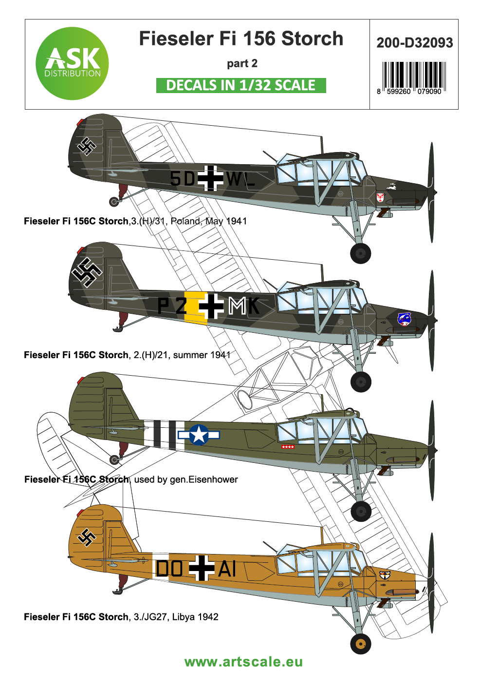 Art Scale 200-D32093 1:32 Fieseler Fi-156C Storch part 2