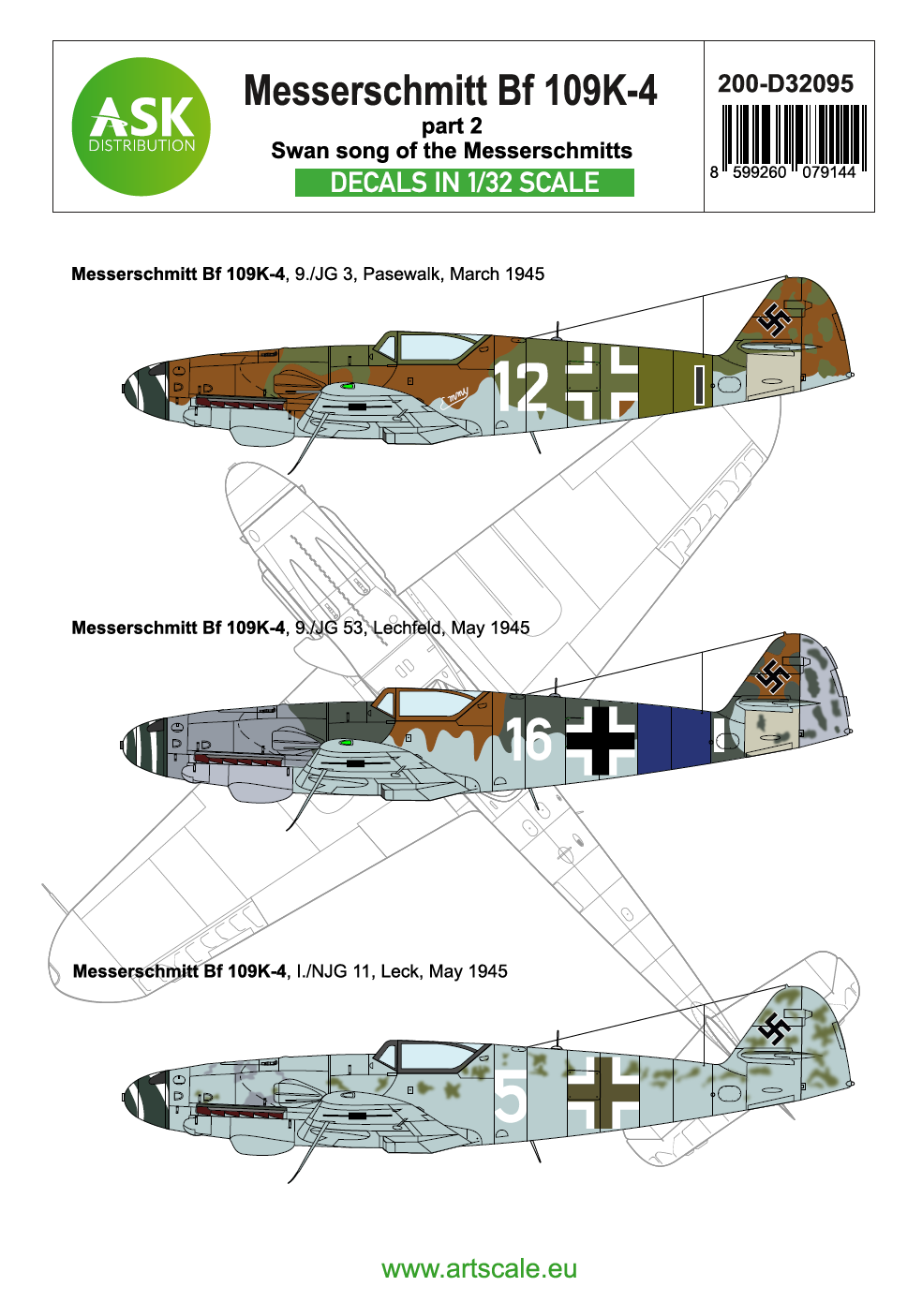 Art Scale 200-D32095 1:32 Messerschmitt Bf-109K-4 part 2