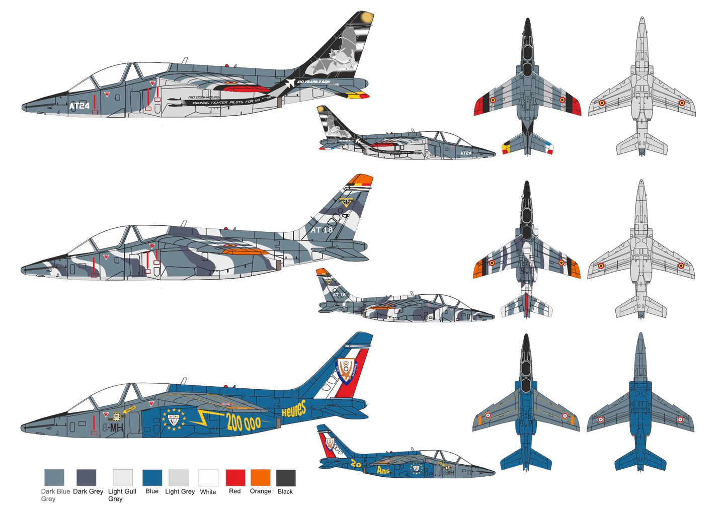 Art Scale 200-D48024 1:48 Alpha Jet E -Belgian Air Force, Armee de l'Air