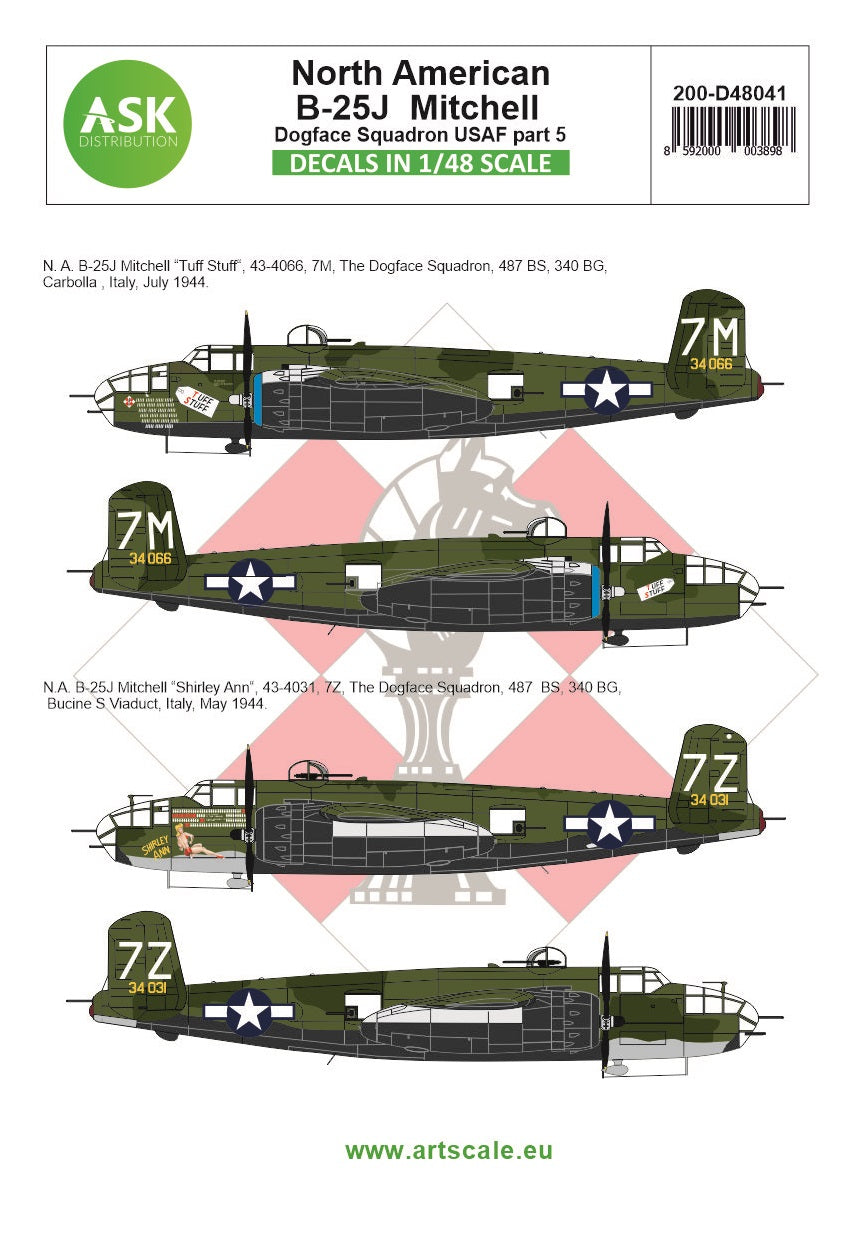 Art Scale 200-D48041 1:48 North-American B-25J Mitchell part 5