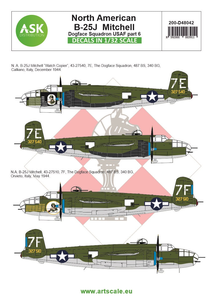 Art Scale 200-D48042 1:48 North-American B-25J Mitchell part 6