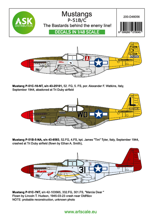 Art Scale 200-D48056 1:48 North-American P-51B Mustang