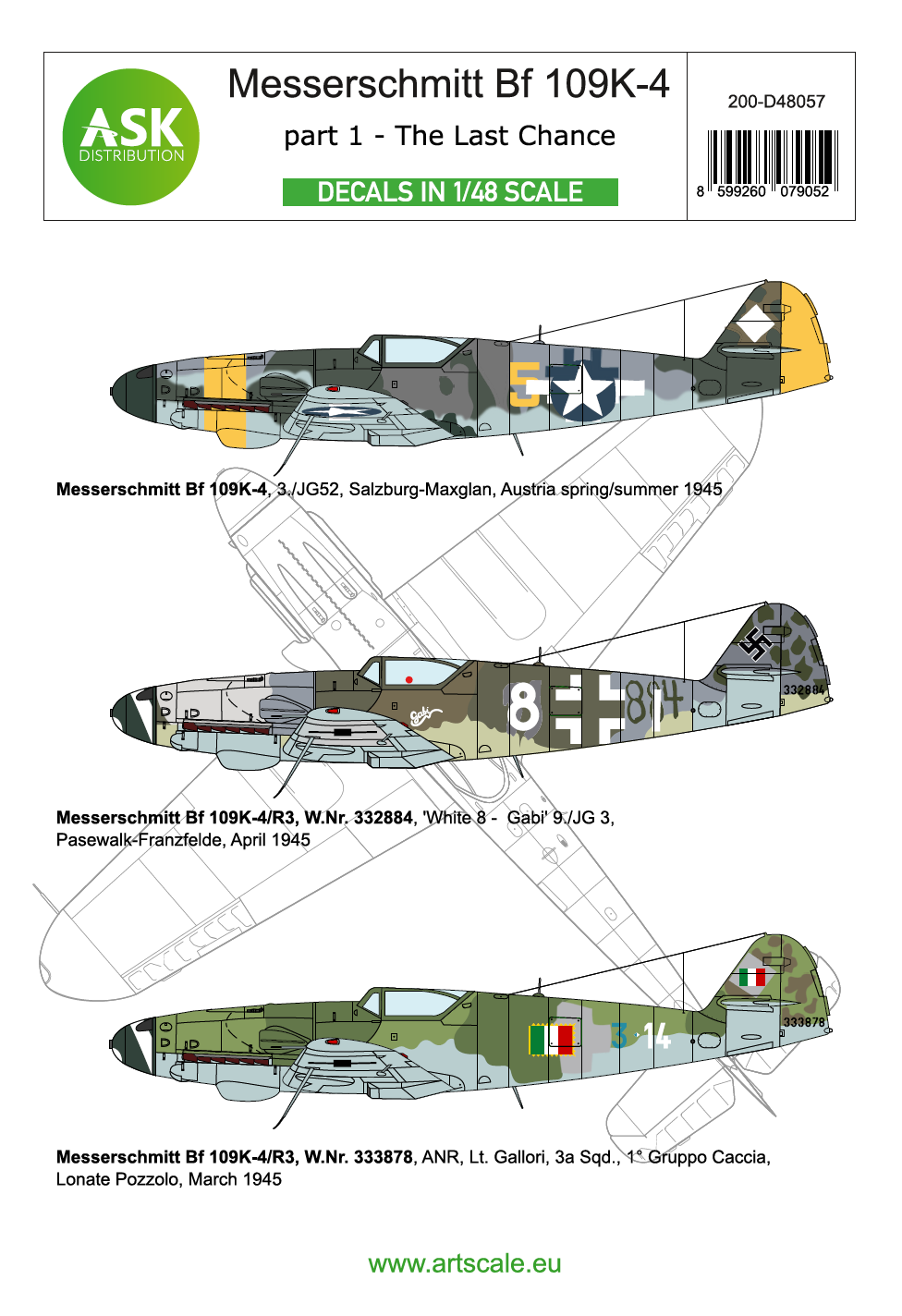 Art Scale 200-D48057 1:48 Messerschmitt Bf-109K-4 part 1