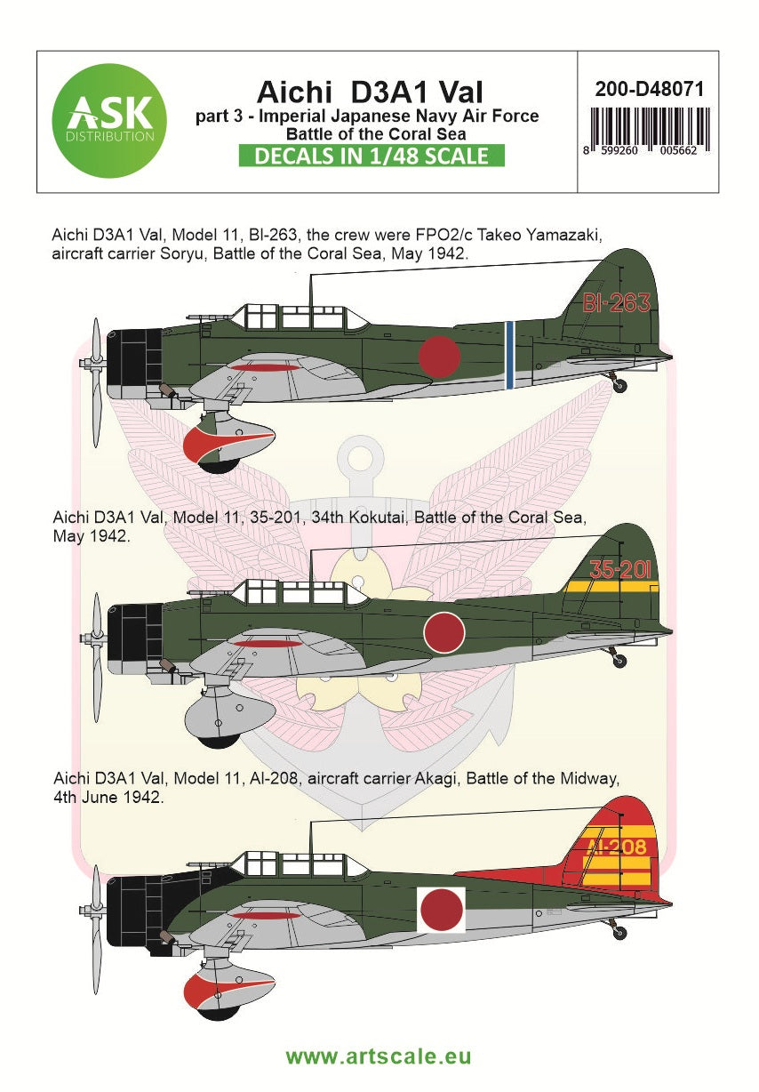 Art Scale 200-D48071 1:48 Aichi D3A1 Val part 3