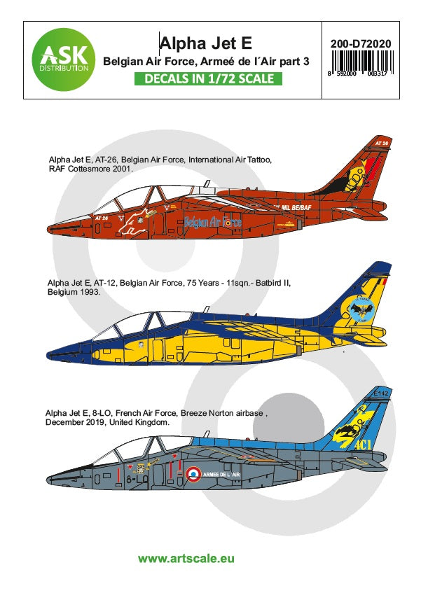 Art Scale 200-D72020 1:72 Alpha Jet E Belgian Air Force & Armee de l'Air part 3