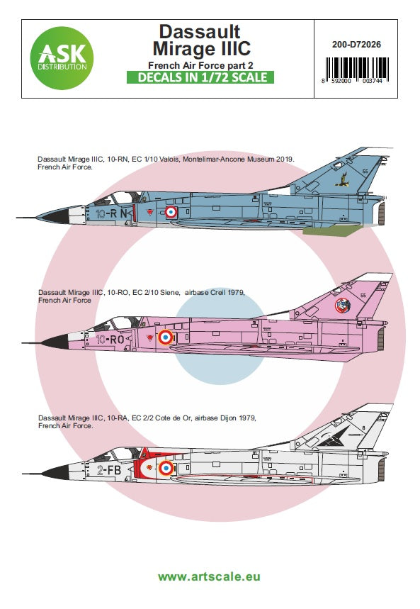 Art Scale 200-D72026 1:72 Dassault_Mirage IIIC French Air Force