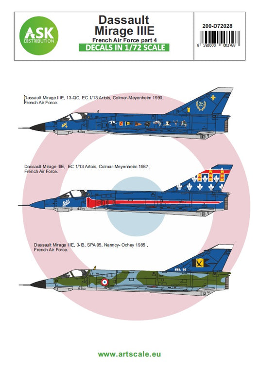Art Scale 200-D72028 1:72 Dassault_Mirage IIIE French Air Force