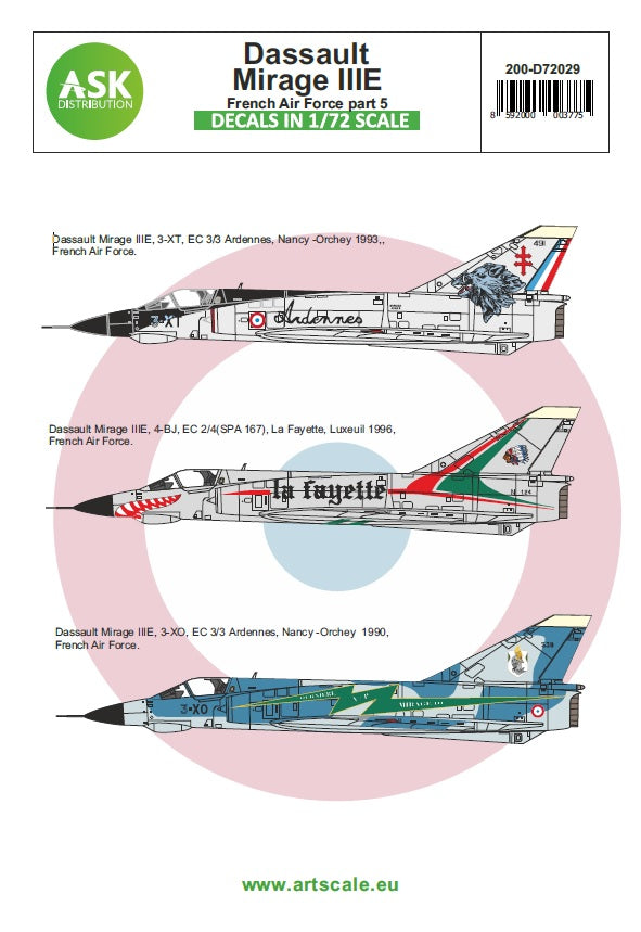 Art Scale 200-D72029 1:72 Dassault_Mirage IIIE French Air Force