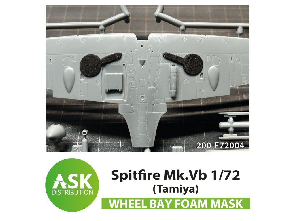 Art Scale 200-F72004 1:72 Spitfire Mk.Vb Foam flexible wheel bays mask