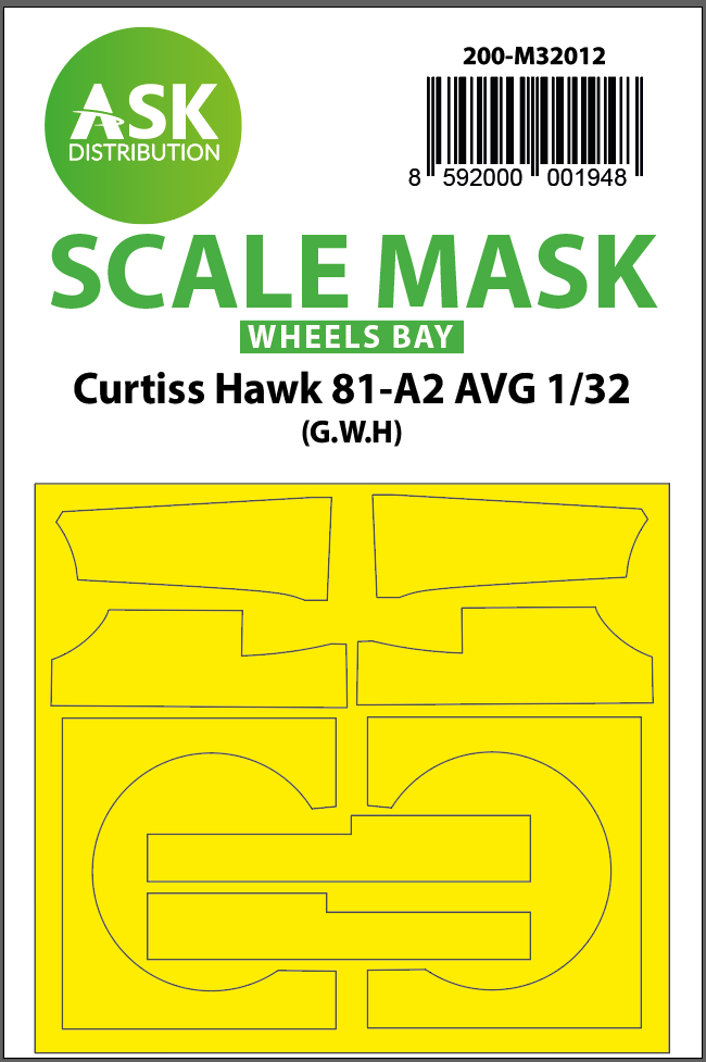 Art Scale 200-M32012 1:32 Curtiss Hawk 81-A2 AVG wheels bay masks