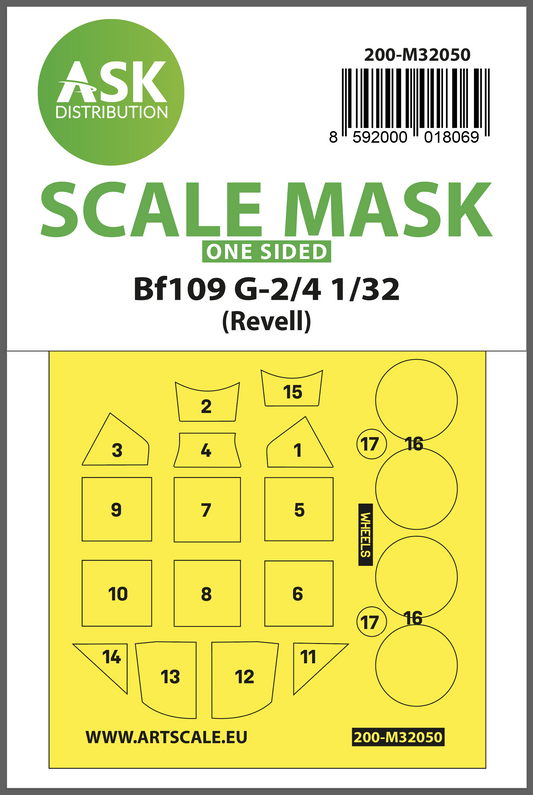 Art Scale 200-M32050 1:32 Bf-109G-2/4 Wheel & Canopy Masks
