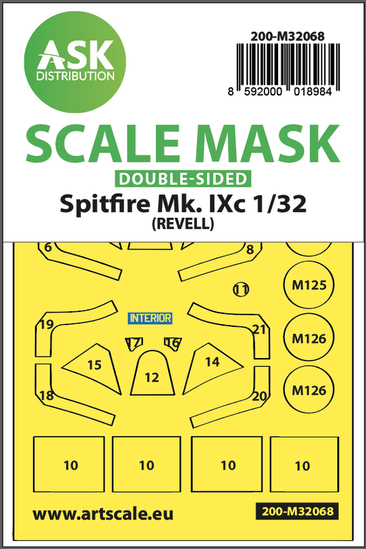 Art Scale 200-M32068 1:32 Spitfire Mk.IXc Wheel & Canopy Mask