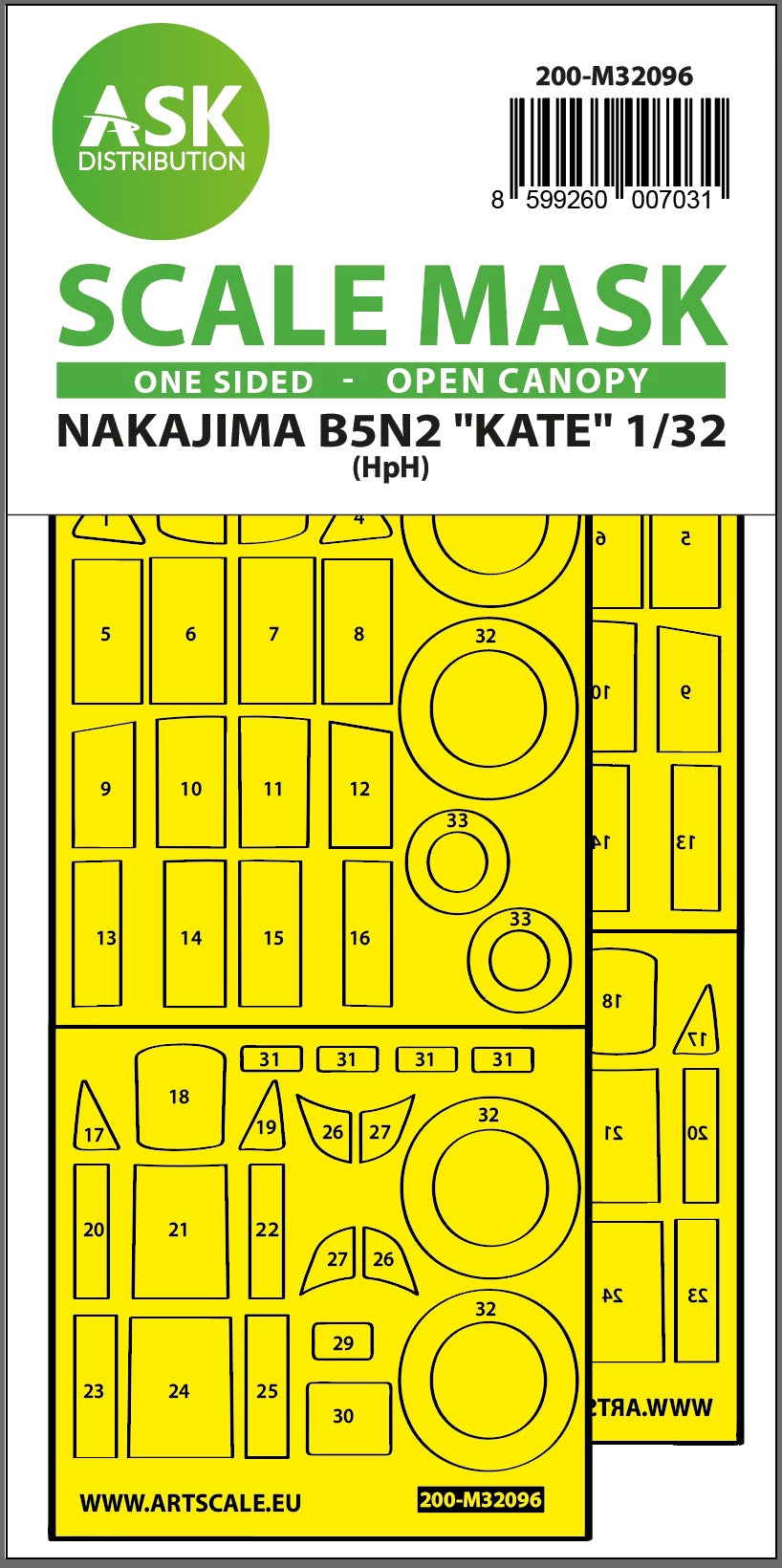Art Scale 200-M32096 1:32 Nakajima B5N2 Kate open canopy