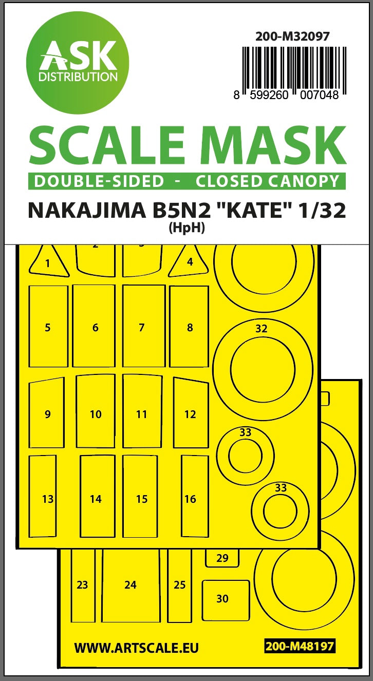 Art Scale 200-M32097 1:32 Nakajima B5N2 Kate closed canopy