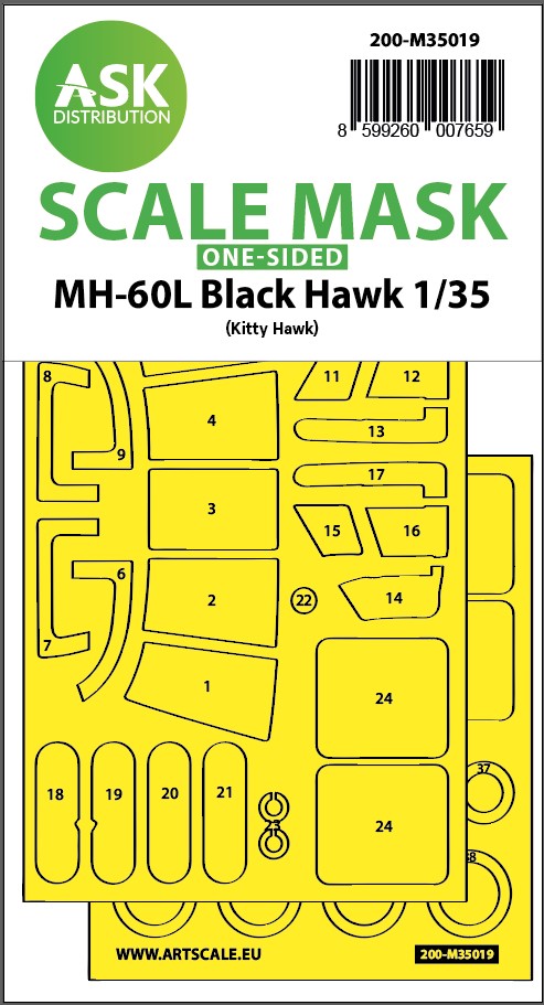 Art Scale 200-M35019 1:35 MH-60L Black Hawk One-Sided Express Paint Mask