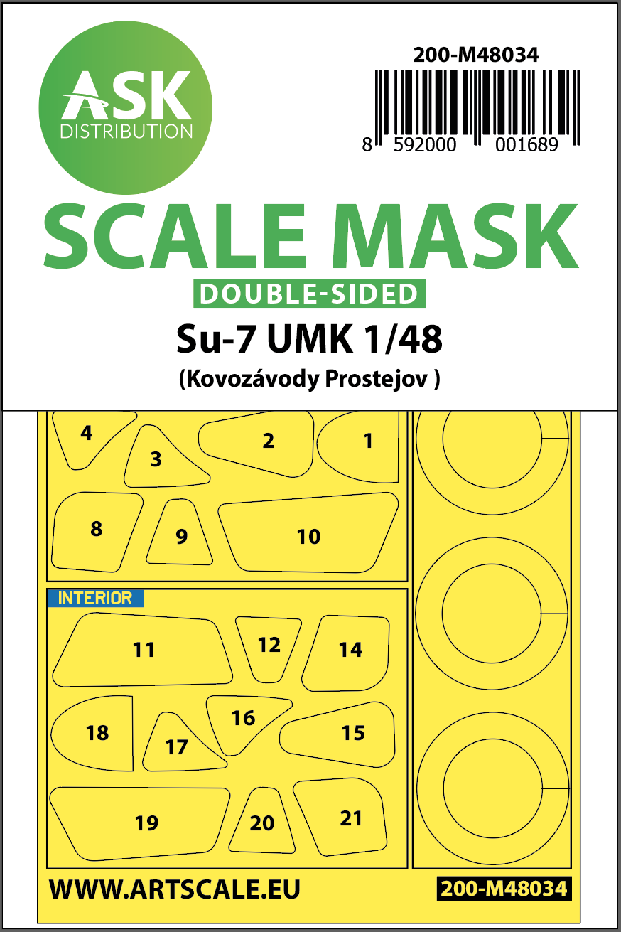 Art Scale 200-M48034 1:48 Sukhoi Su-7UMK/Su-7UM wheels & canopy masks