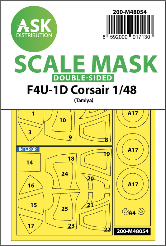 Art Scale 200-M48054 1:48 Vought F4U-1D Corsair wheels & canopy masks