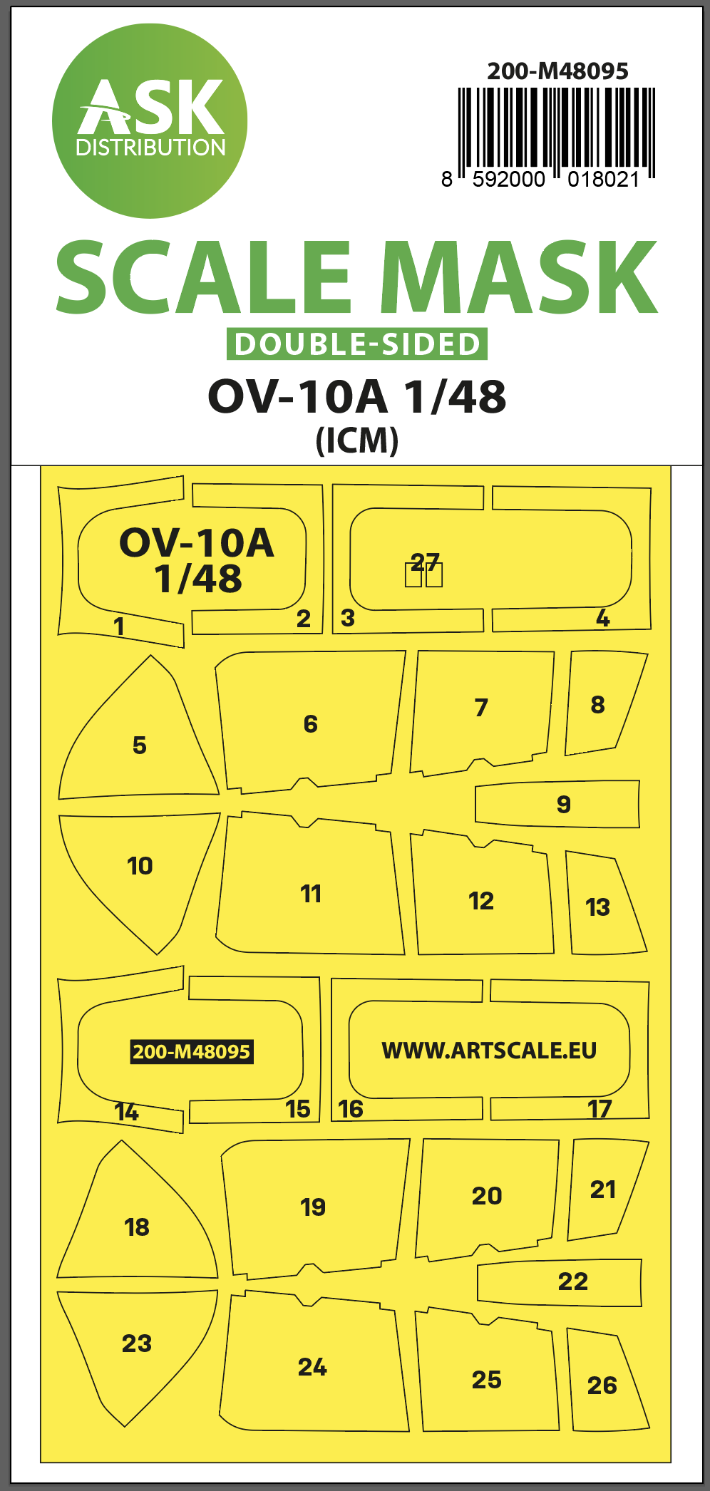 Art Scale 200-M48095 1:48 OV-10D Bronco Wheel & Canopy Paint Masks