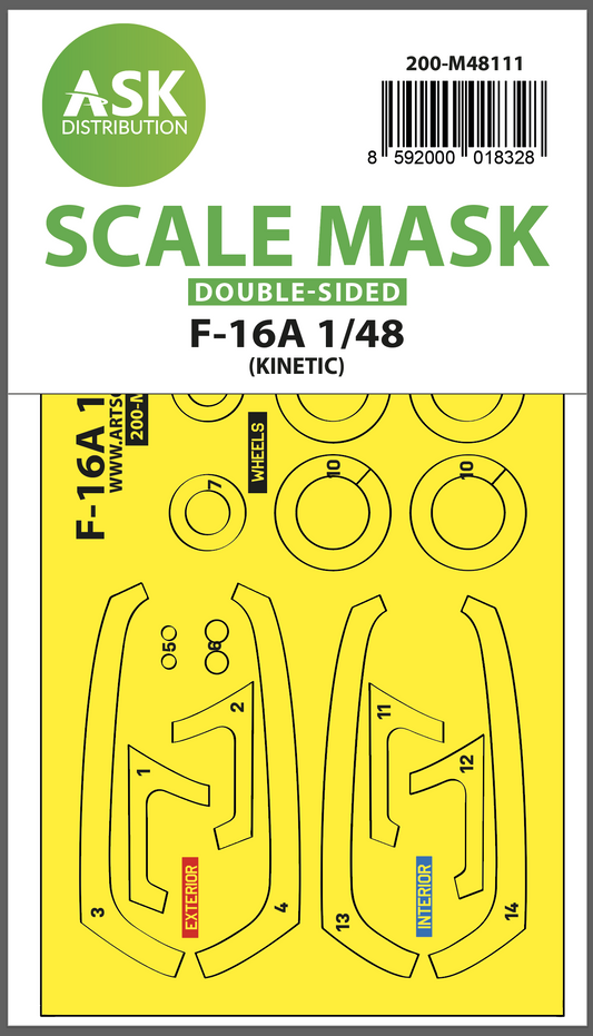 Art Scale 200-M48111 1:48 General-Dynamics F-16A wheels & canopy masks