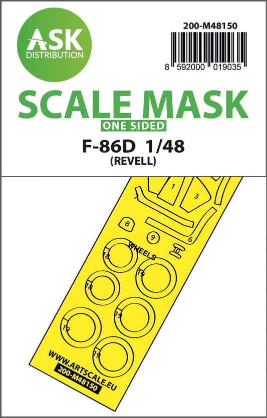 Art Scale 200-M48150 1:48 F-86D Sabre Wheel & Canopy Paint Mask