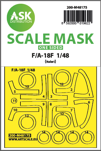 Art Scale 200-M48175 1:48 F/A-18F Hornet Wheel & Canopy Paint Mask
