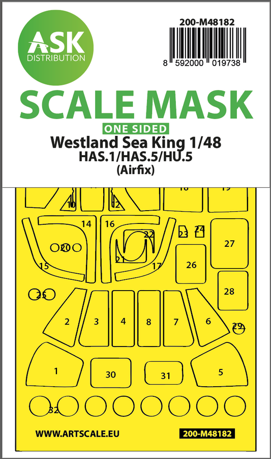 Art Scale 200-M48182 1:48 Sea King HAS.1/5/HU.5 Wheel & Canopy Mask