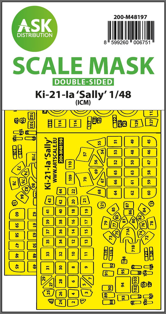 Art Scale 200-M48197 1:48 Mitsubishi Ki-21-Ia Sally Wheel & Canopy Mask