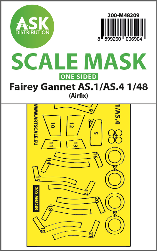 Art Scale 200-M48209 1:48 Fairey Gannet AS.1/AS.4 wheels & canopy mask