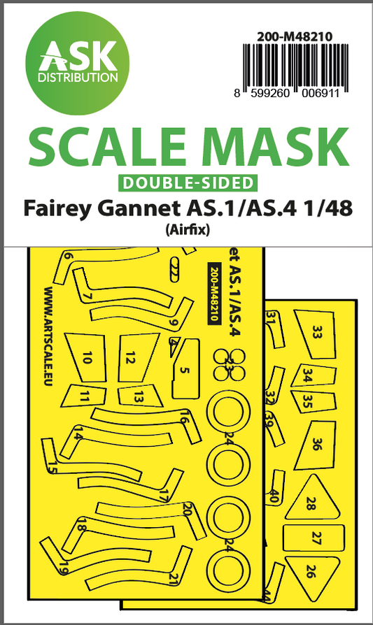 Art Scale 200-M48210 1:48 Fairey Gannet AS.1/AS.4 wheels & canopy mask