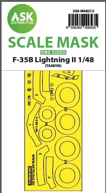 Art Scale 200-M48212 1:48 F-35B Lightning II Wheel & Canopy Paint Mask