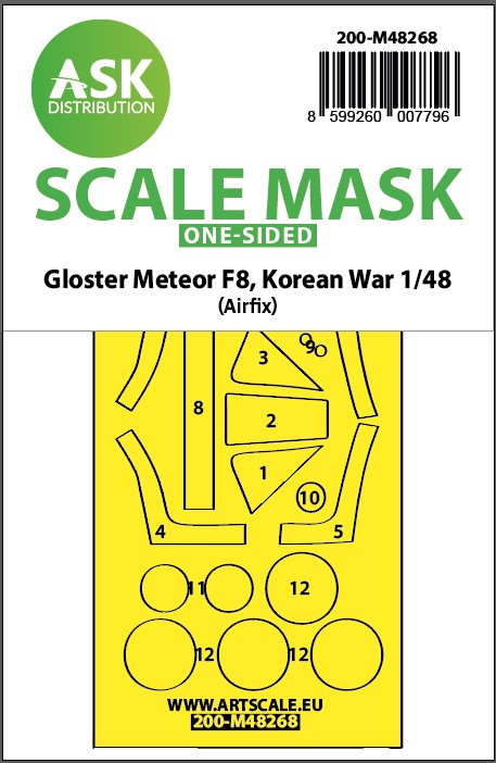 Art Scale 200-M48268 1:48 Gloster Meteor F.8, Korean war, canopy mask