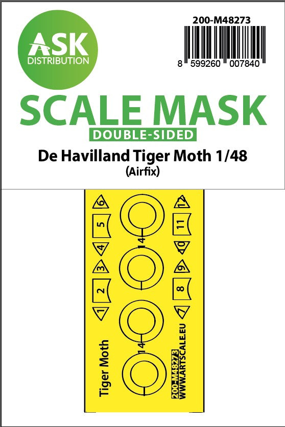 Art Scale 200-M48273 1:48 de Havilland Tiger Moth wheels & canopy mask