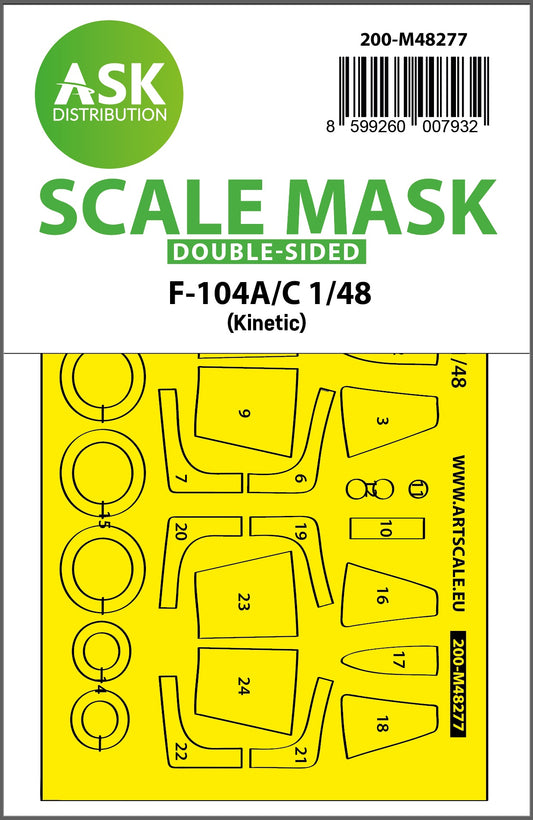 Art Scale 200-M48277 1:48 F-104A/C Starfighter Wheel & Canopy Paint Mask