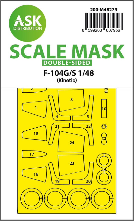 Art Scale 200-M48279 1:48 F-104G/S Starfighter Wheel & Canopy Paint Mask