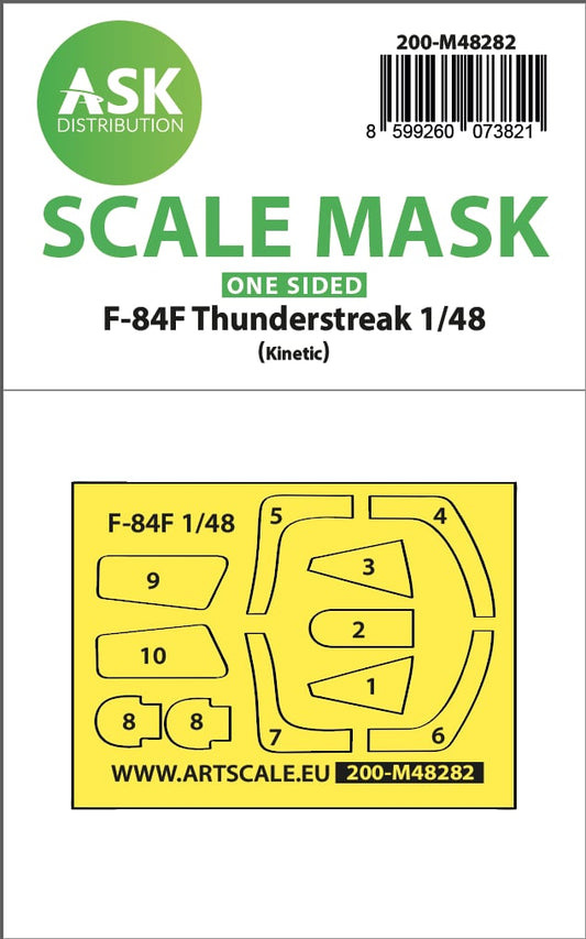 Art Scale 200-M48282 1:48 Republic F-84F Thunderstreak canopy frame paint mask