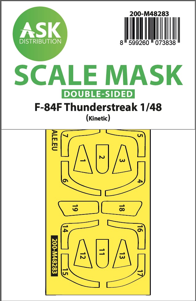 Art Scale 200-M48283 1:48 F-84F Thunderstreak Wheel & Canopy Paint Mask