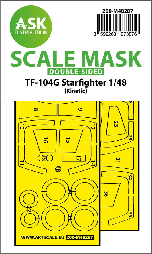 Art Scale 200-M48287 1:48 Lockheed TF-104G Starfighter Wheel & Canopy Mask