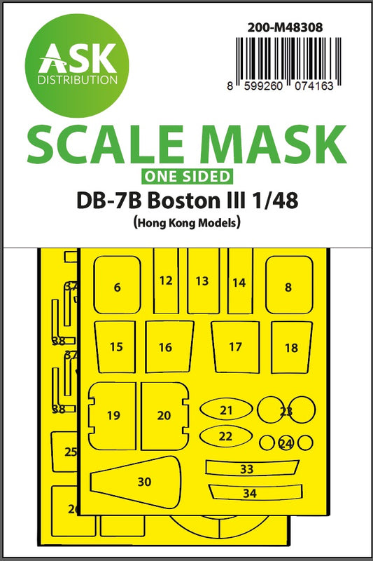 Art Scale 200-M48308 1:48 DB-7B Boston III Clear/Wheel Mask HK Models