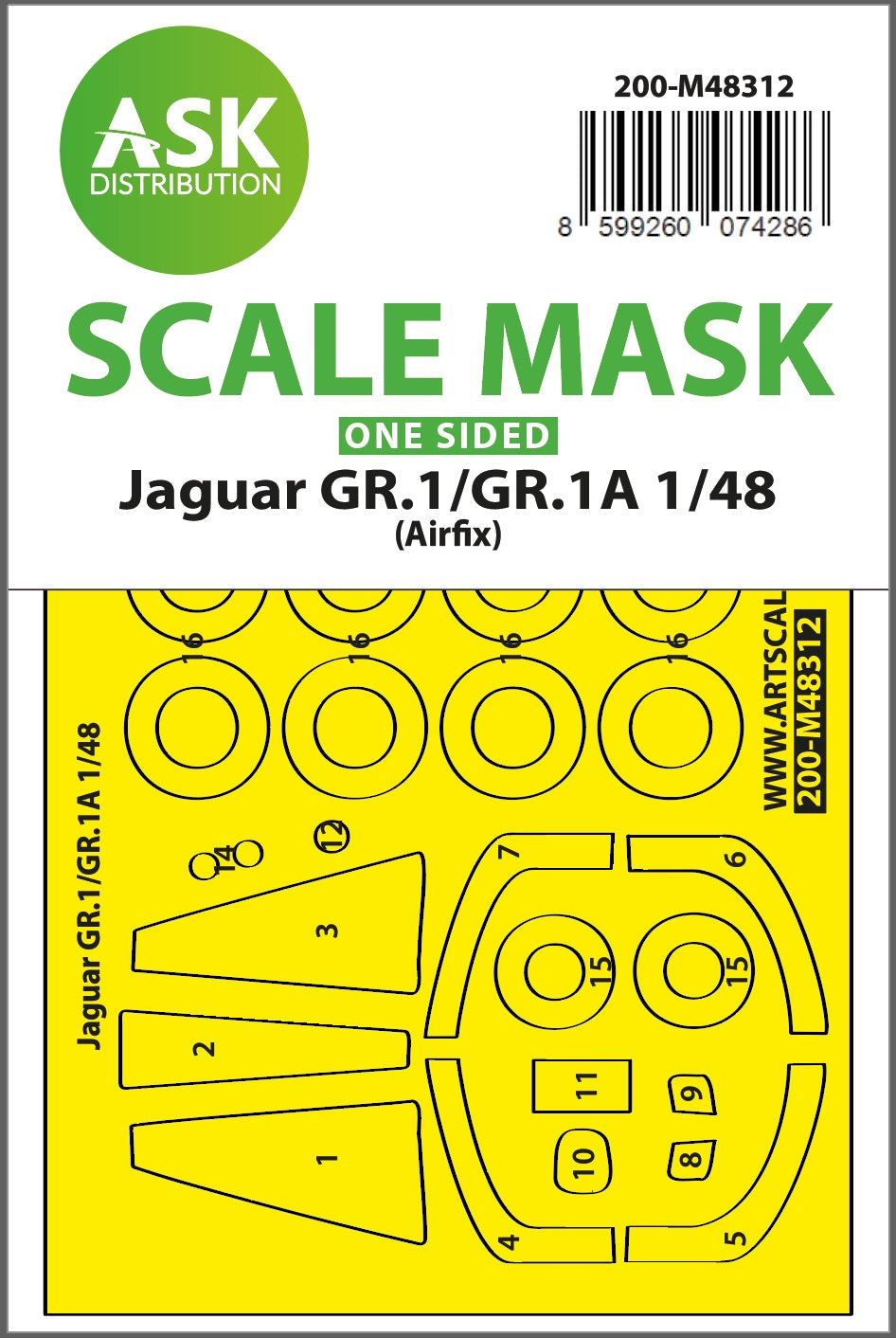 Art Scale 200-M48312 1:48 Sepecat Jaguar GR.1/GR.1A Wheel & Canopy Mask