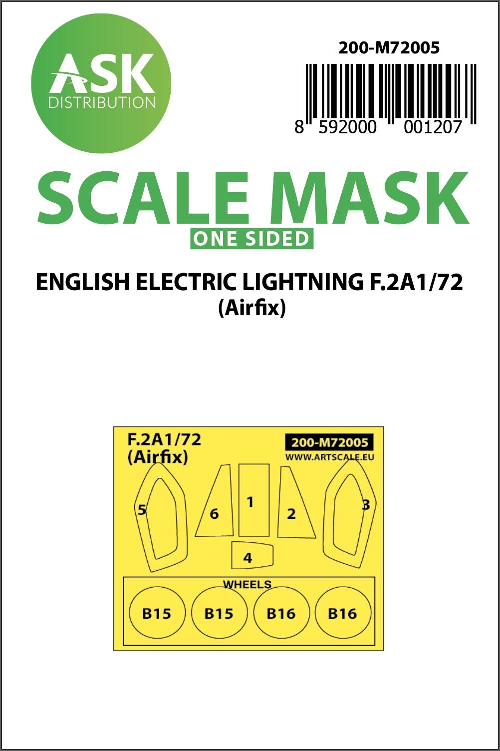 Art Scale 200-M72005 1:72 BAC Lightning F.2A Kabuki Wheel & Canopy Masks