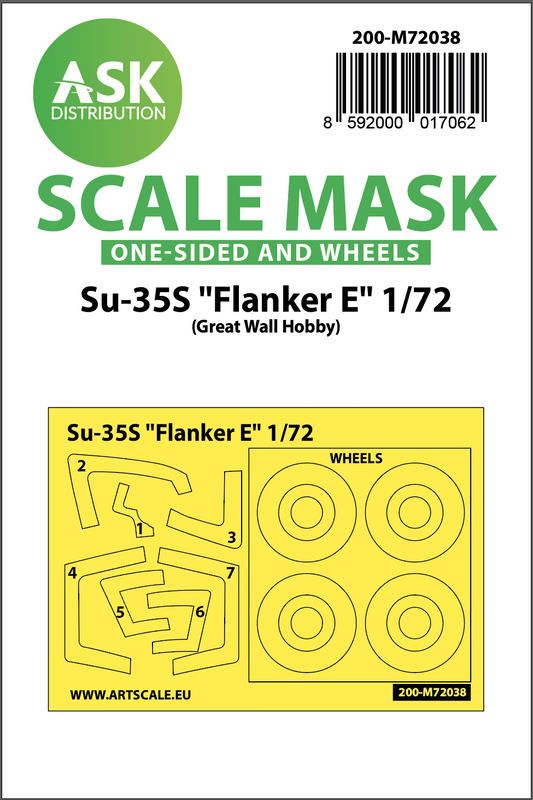 Art Scale 200-M72038 1:72 Sukhoi Su-35S Flanker E wheels & canopy masks