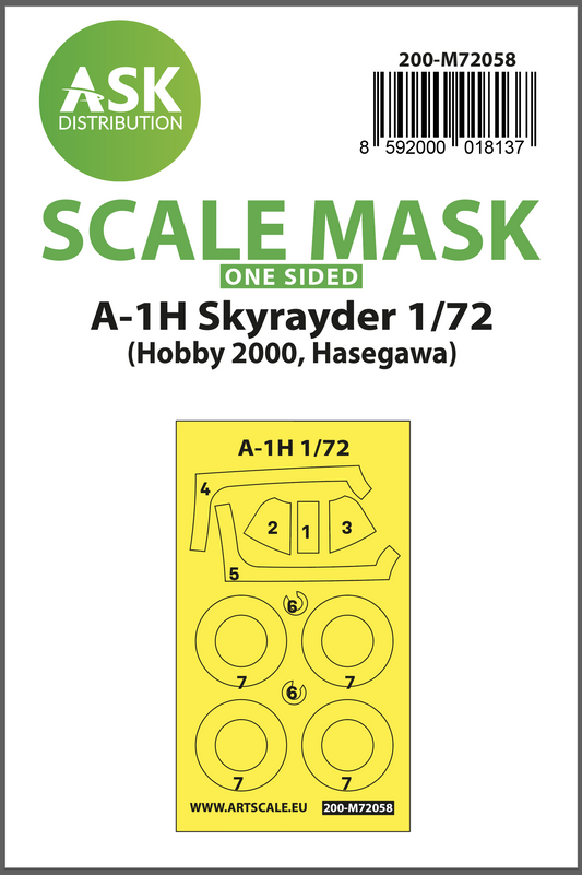 Art Scale 200-M72058 1:72 Douglas A-1H Skyraider one-sided painting