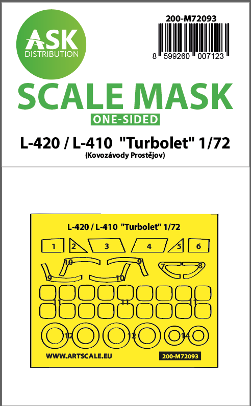 Art Scale 200-M72093 1:72 Let L-410 / L-420 Turbolet Wheel & Canopy Masks