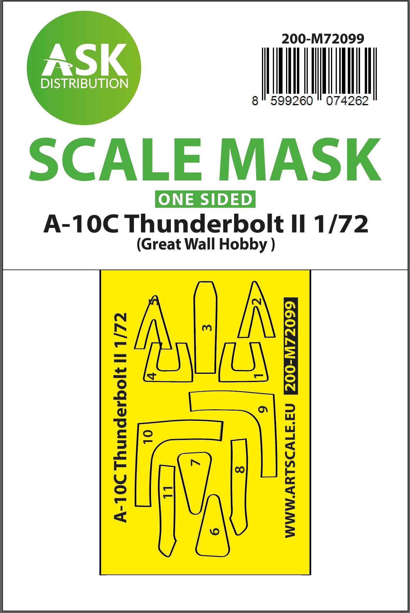 Art Scale 200-M72099 1:72 A-10C Thunderbolt II Single-Sided Express Mask