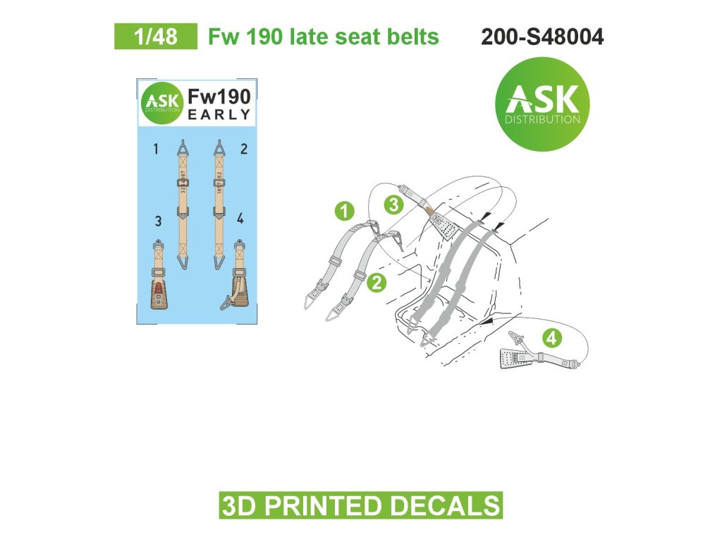 Art Scale 200-S48004 1:48 Focke-Wulf Fw-190 late seat belts
